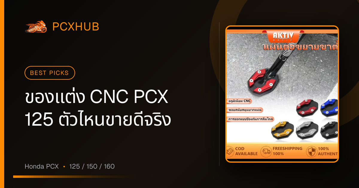 ของแต่ง CNC PCX 125 ตัวไหนขายดีจริง — เช็กจากยอดขายก่อนควักเงิน