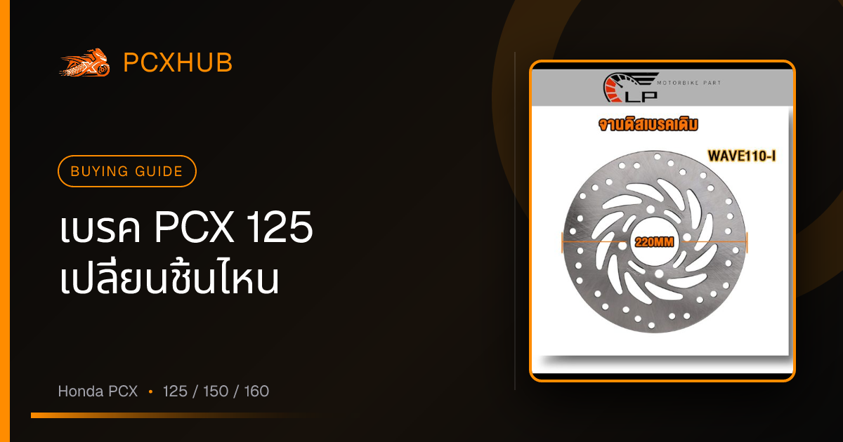 เบรค PCX 125 เปลี่ยนชิ้นไหน — ดูยอดขายจริงก่อนควักเงิน